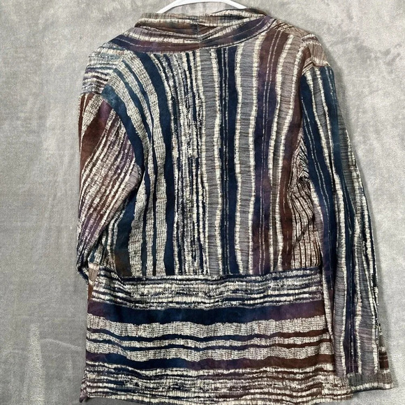 Chicos 1 Size Small Multicolor Stripe Rayon Cardigan Open Front Coverup Shawl - Picture 3 of 7